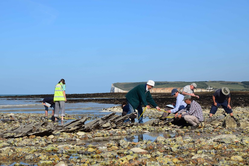 June's session on the foreshore - much nicer weather!