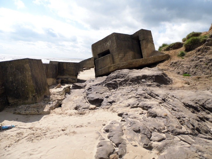 A group of World War II pill boxes at Bridlington, Yorkshire