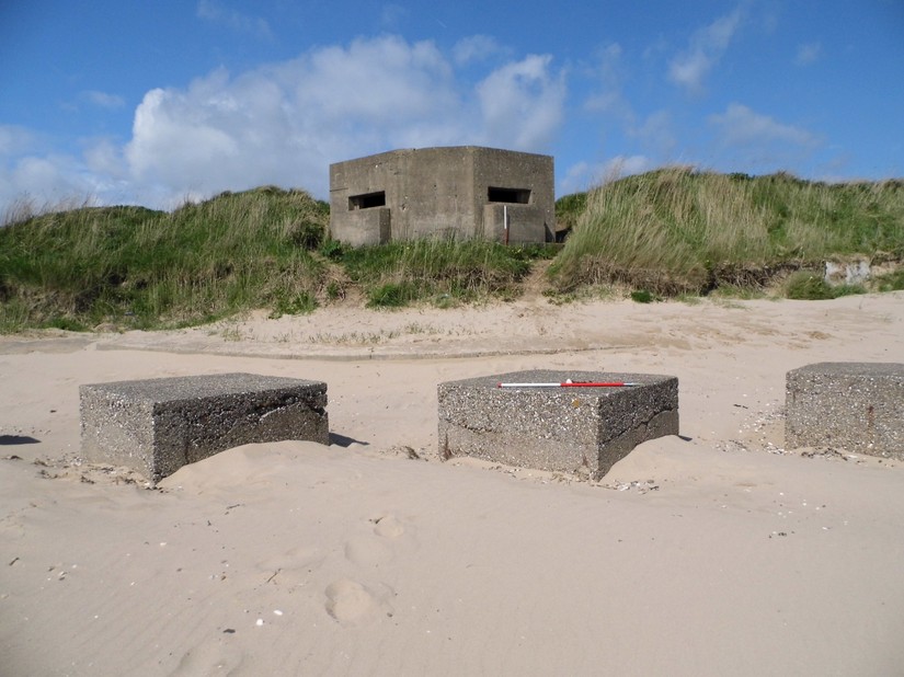 Pillbox and anti-tank blocks on the Bridlington foreshore