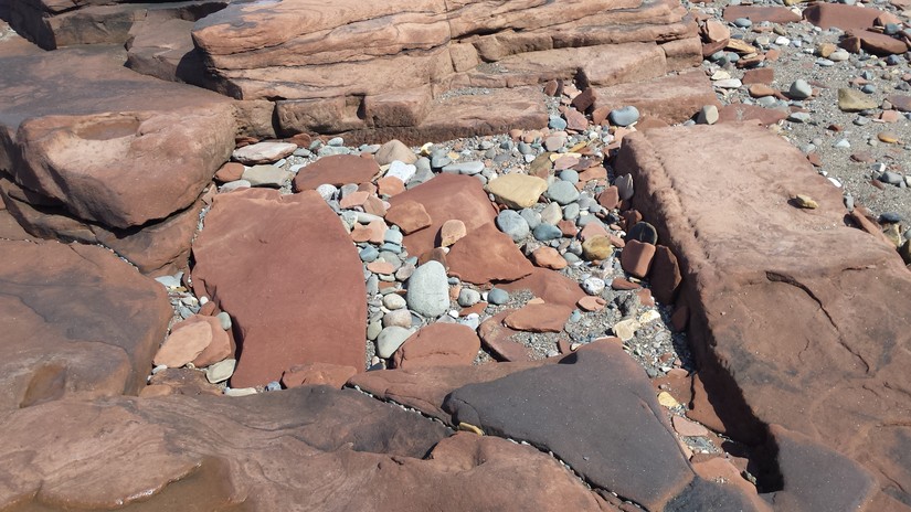 Rock cut saltpan on the foreshore at Maryport