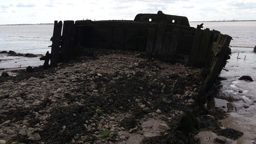 The remains of a bow of the middle timber hulled vessel