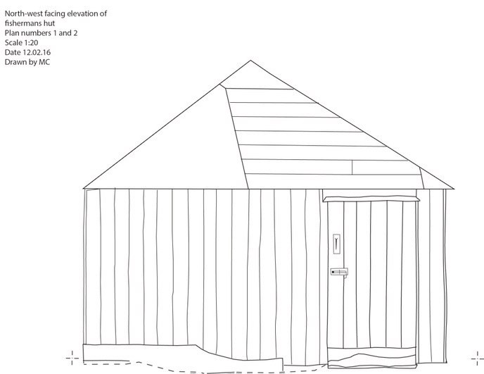 Elevation of fisherman's hut produced by CITiZAN