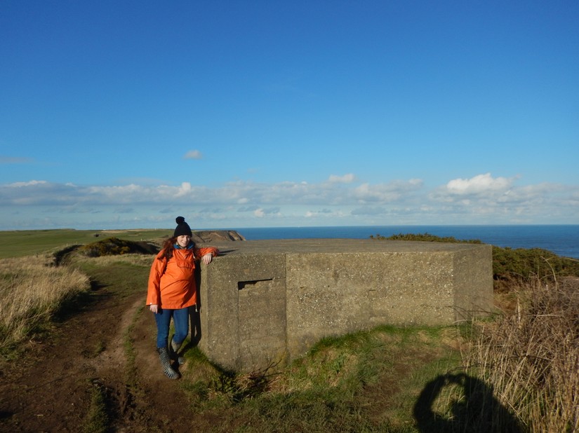 One of the Flamborough Head pillboxes with human scale (5'6")