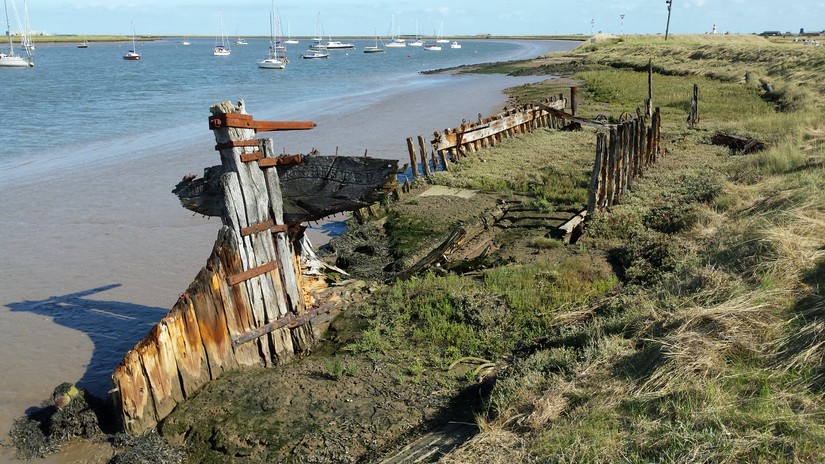 Thames sailing barge Tuesday, Orford Ness quay