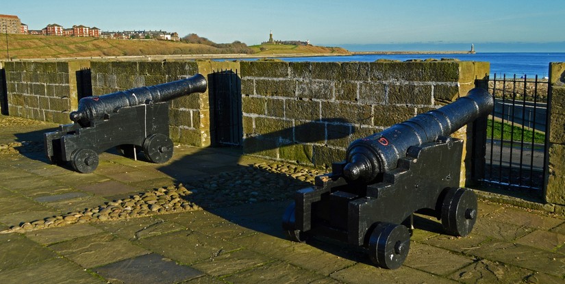 3.	The restored Clifford’s Fort, North Shields, with Tynemouth Pier behind.
