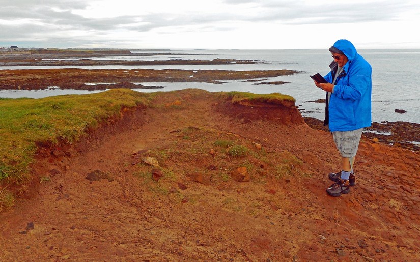 CITiZAN Volunteer at the early lime-kiln at Ebb's Nook