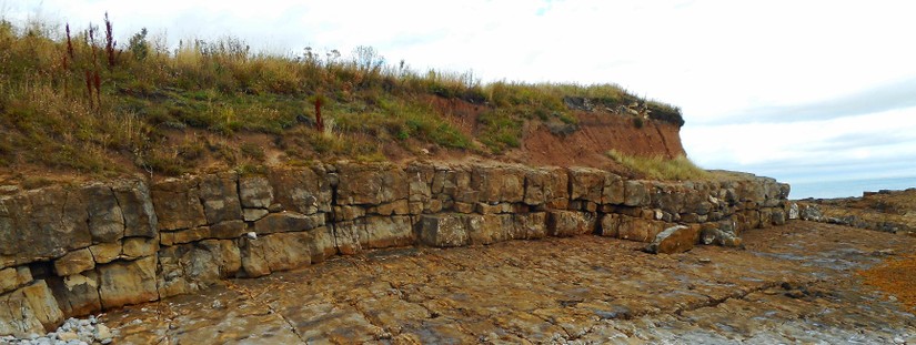 Limestone workings at Dell Point, Beadnell