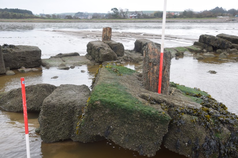 An extant timber pole on the northern end of undecided function.