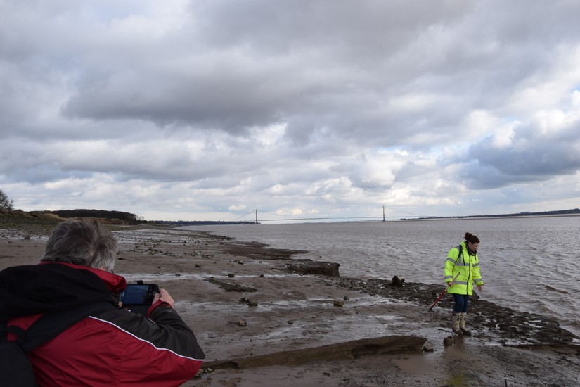 John and Megan survey the peatshelf at North Ferriby