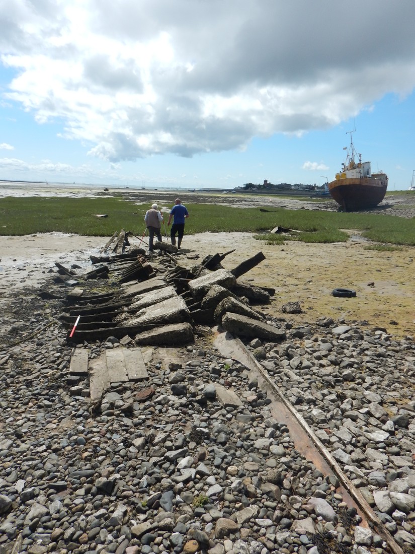 20th Century wooden ship remains and an iron trawler