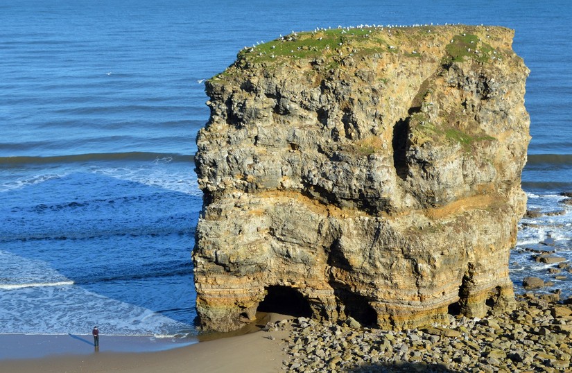 Marsden Rock. Peter Allan’s steps can be seen sloping down from the top right