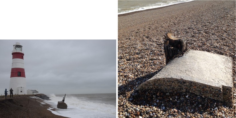 The flagstaff at Orford Ness Beach: left - app user LBand 26.1.2016, right - app user vally777 4.7.2016