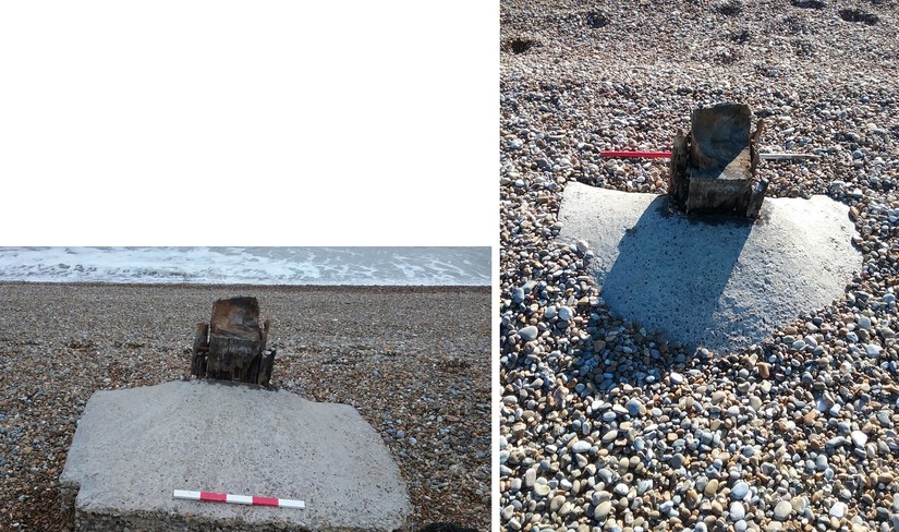 The flagstaff at Orford Ness Beach: left - app user steph 5.9.2016, right - app user LBand 20.1.2017