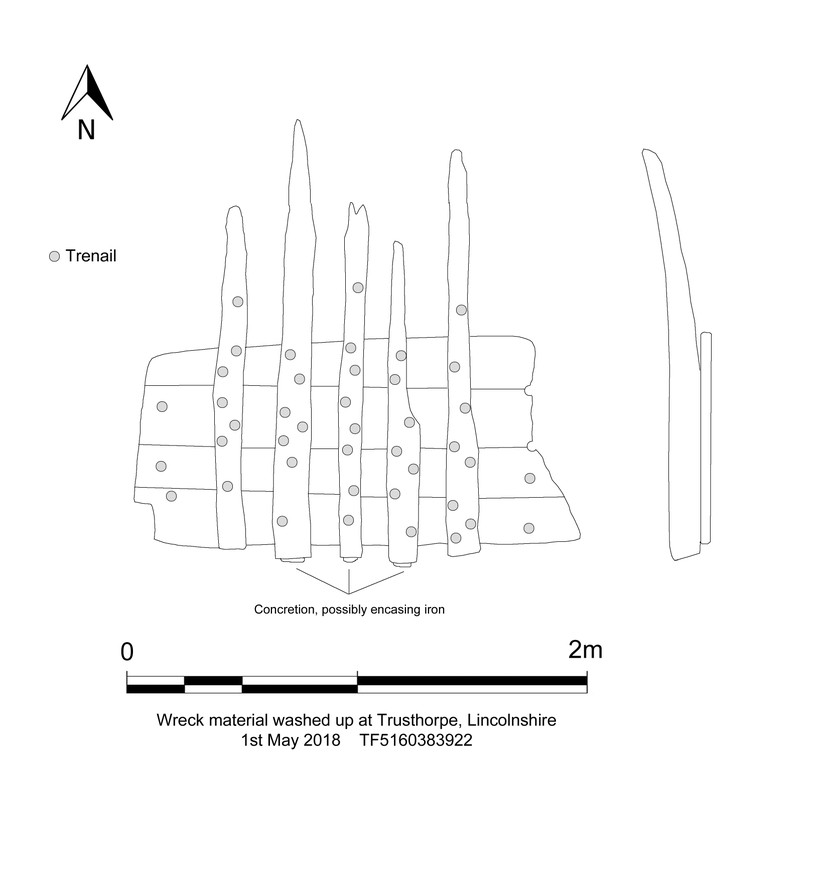 Measured sketch plan of the wreck remains