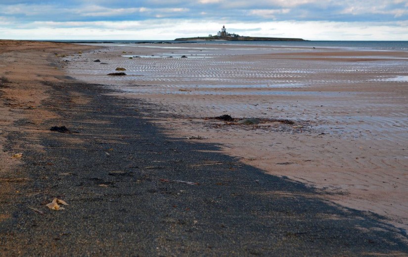 Coal on the beach near Coquet Island