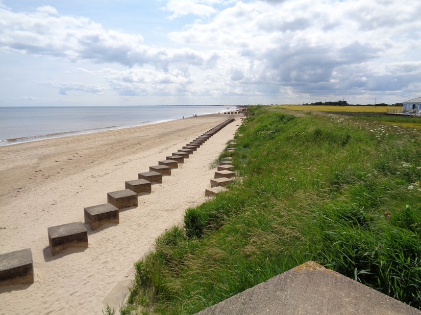 Double row of anti-tank blocks