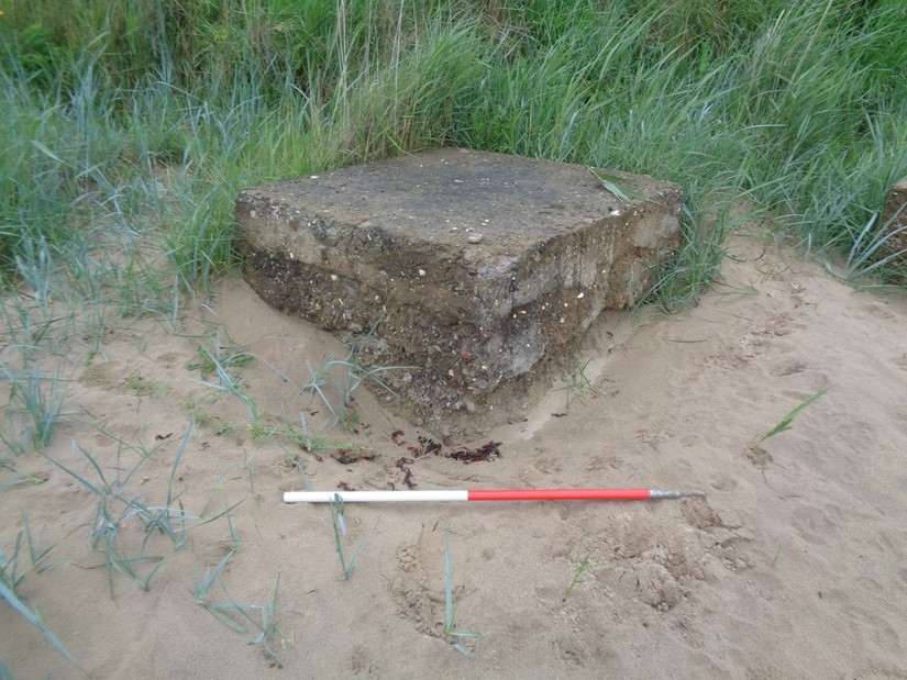 Early anti-tank block constructed from poor quality concrete mix