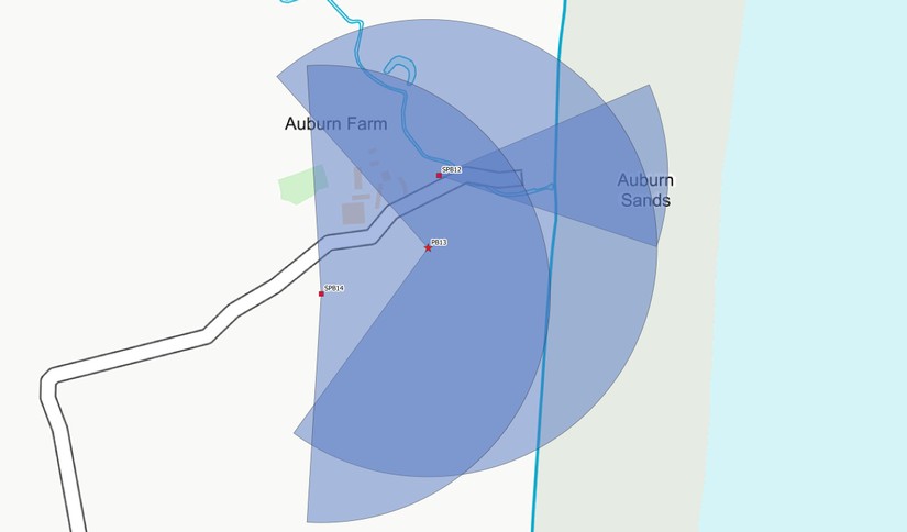 First World War pillbox fields of fire plotted to the effective range of the Enfield rifle Contains OS data © Crown copyright and database right (2018)