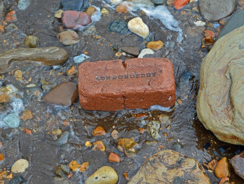 A Londonderry Brickworks brick, Blast Beach, Seaham