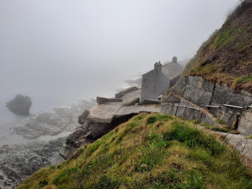 One of the surviving houses at Hallsands.