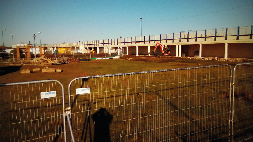 Demolition phase of the Sutton on Sea Colonnade, 2021