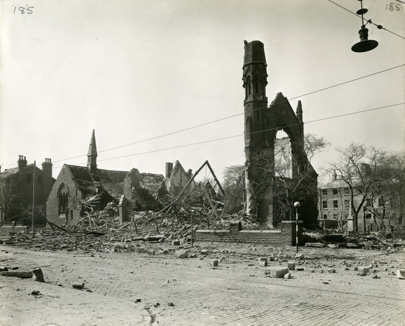 The Welsh Chapel on Stanley Road in Bootle was heavily damaged during German bombing raids against Liverpool