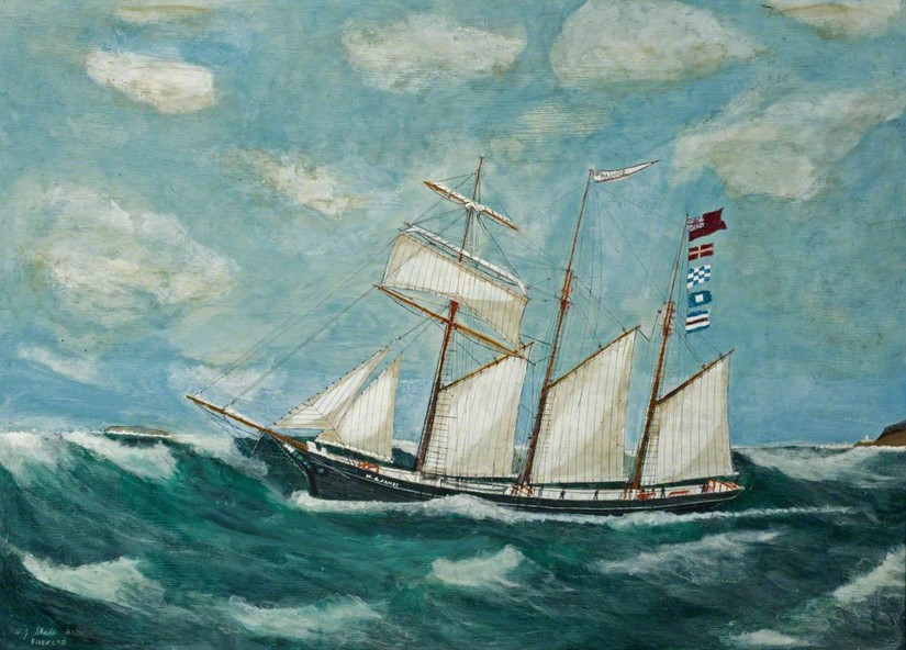 The Schooner MA James by WJ Slade