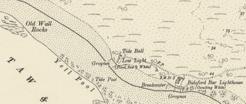 Ordnance Survey Six Inch to One Mile mapping of Crow Point, surveyed in 1903